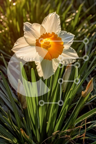 Σετ των 2 Intra Συλλεκτικό Ξύλινο Παζλ Plywood  4mm - Όμορφη εικόνα ενός λευκού και κίτρινου λουλουδιού ασφόδελου σε πλήρη άνθιση Σε Ξύλινο Κουτί - Διαστάσεις: 10x10 cm – 25 κομμάτια