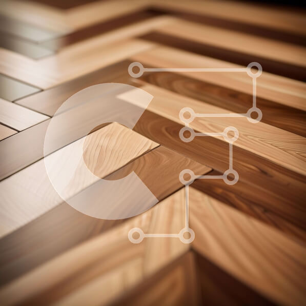 Intra Συλλεκτικό Ξύλινο Παζλ Plywood  4mm - Εκπληκτικό ξύλινο πάτωμα με σχέδιο ψαροκόκαλο σε μεσαίο καφέ Σε Ξύλινο Κουτί - Διαστάσεις Puzzle: 10x10 cm – 25 κομμάτια