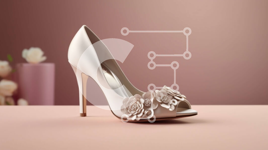 Intra Συλλεκτικό Ξύλινο Παζλ Plywood  4mm - Κομψά λευκά ψηλοτάκουνα παπούτσια με φλοράλ σχέδιο Σε Ξύλινο Κουτί - Διαστάσεις Puzzle: 10x10 cm – 25 κομμάτια