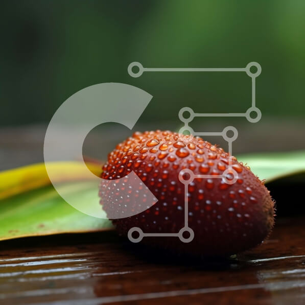 Σετ των 2 Intra Συλλεκτικό Ξύλινο Παζλ Plywood  4mm - Φρέσκο ​​κόκκινο μήλο με σταγονίδια νερού σε ξύλινο τραπέζι Σε Ξύλινο Κουτί - Διαστάσεις: 10x10 cm – 25 κομμάτια