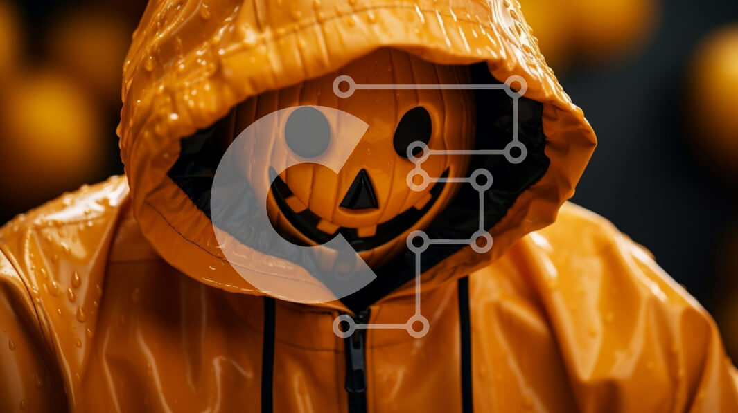 Intra Συλλεκτικό Ξύλινο Παζλ Plywood  4mm - Χαμογελαστό αδιάβροχο Jack-O-Lantern Σε Ξύλινο Κουτί - Διαστάσεις Puzzle: 10x10 cm – 25 κομμάτια