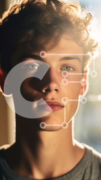 Intra Συλλεκτικό Ξύλινο Παζλ Plywood  4mm - Πορτρέτο ενός νεαρού άνδρα σε απαλό φυσικό φως Σε Ξύλινο Κουτί - Διαστάσεις Puzzle: 10x10 cm – 25 κομμάτια