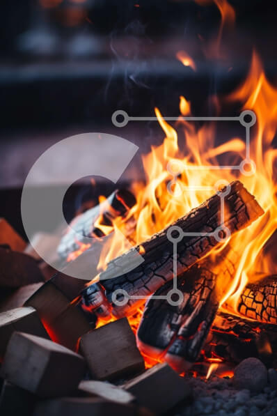 Σετ των 2 Intra Συλλεκτικό Ξύλινο Παζλ Plywood  4mm - Άνετη φωτιά με αναμμένες φλόγες Σε Ξύλινο Κουτί - Διαστάσεις: 10x10 cm – 25 κομμάτια