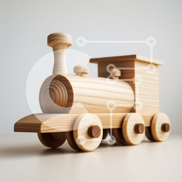 Intra Συλλεκτικό Ξύλινο Παζλ Plywood  4mm - Αξιολάτρευτο Ξύλινο Παιχνίδι Τρένο για παιχνίδι και διακόσμηση Σε Ξύλινο Κουτί - Διαστάσεις: 10x10 cm – 25 κομμάτια