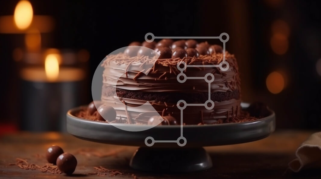 Σετ των 2 Intra Συλλεκτικό Ξύλινο Παζλ Plywood  4mm - Λαχταριστό κέικ σοκολάτας με γλάσο σοκολάτας και διακοσμητικά Σε Ξύλινο Κουτί - Διαστάσεις: 10x10 cm – 25 κομμάτια