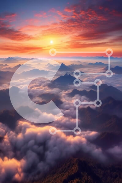 Σετ των 2 Intra Συλλεκτικό Ξύλινο Παζλ Plywood  4mm - Εκπληκτικό ηλιοβασίλεμα πάνω από βουνά με σύννεφα Σε Ξύλινο Κουτί - Διαστάσεις: 10x10 cm – 25 κομμάτια