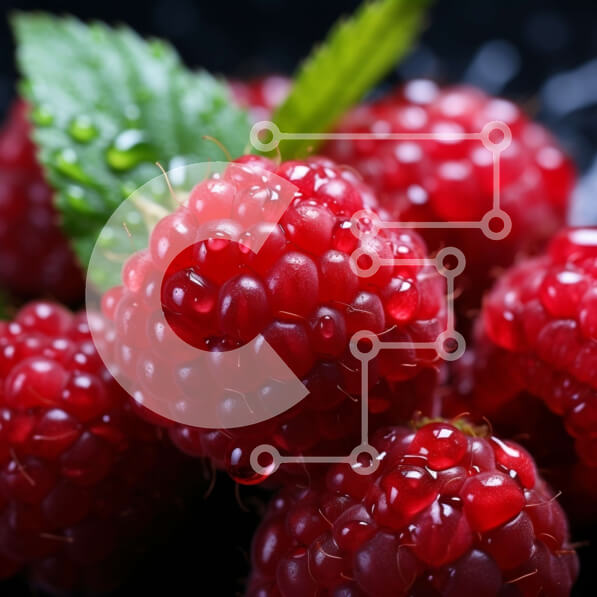 Σετ των 2 Intra Συλλεκτικό Ξύλινο Παζλ Plywood  4mm - Ομάδα φρέσκων σμέουρων με σταγονίδια νερού Σε Ξύλινο Κουτί - Διαστάσεις: 10x10 cm – 25 κομμάτια