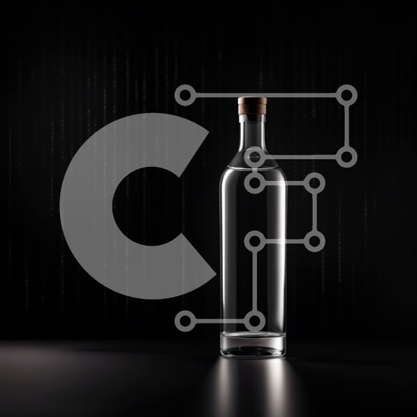 Intra Συλλεκτικό Ξύλινο Παζλ Plywood  4mm - Άδειο διαφανές γυάλινο μπουκάλι με ξύλινο καπάκι σε μαύρο φόντο Σε Ξύλινο Κουτί - Διαστάσεις: 10x10 cm – 25 κομμάτια