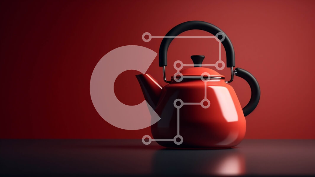 Intra Συλλεκτικό Ξύλινο Παζλ Plywood  4mm - Κόκκινη τσαγιέρα σε μαύρη επιφάνεια Σε Ξύλινο Κουτί - Διαστάσεις: 10x10 cm – 25 κομμάτια