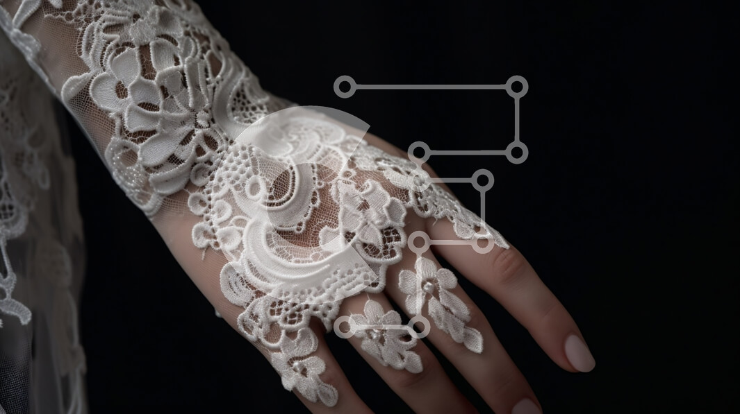 Intra Συλλεκτικό Ξύλινο Παζλ Plywood  4mm - Κομψή εικόνα γυναικείου χεριού με περίπλοκο γάντι δαντέλας Σε Ξύλινο Κουτί - Διαστάσεις Puzzle: 10x10 cm – 25 κομμάτια