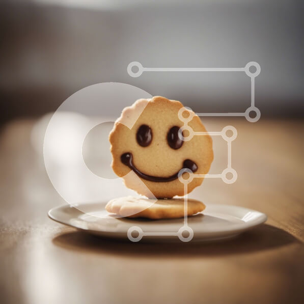 Σετ των 2 Intra Συλλεκτικό Ξύλινο Παζλ Plywood  4mm - Μπισκότο με χαμογελαστό πρόσωπο σε λευκό πιάτο Σε Ξύλινο Κουτί - Διαστάσεις: 10x10 cm – 25 κομμάτια