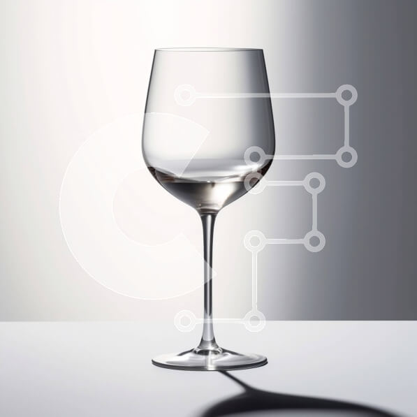 Σετ των 2 Intra Συλλεκτικό Ξύλινο Παζλ Plywood  4mm - Κομψό λευκό ποτήρι κρασιού με λεπτό κυρτό στέλεχος και διάφανο μπολ Σε Ξύλινο Κουτί - Διαστάσεις: 10x10 cm – 25 κομμάτια