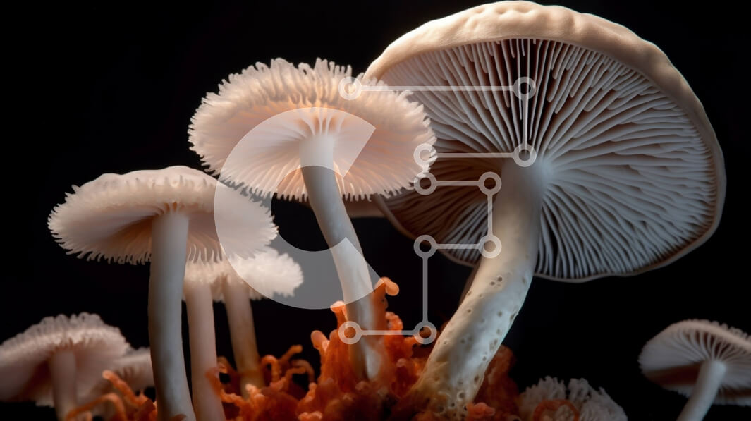 Intra Συλλεκτικό Ξύλινο Παζλ Plywood  4mm - Όμορφη εικόνα των μανιταριών που αναπτύσσονται σε ένα κούτσουρο στο δάσος Σε Ξύλινο Κουτί - Διαστάσεις: 10x10 cm – 25 κομμάτια