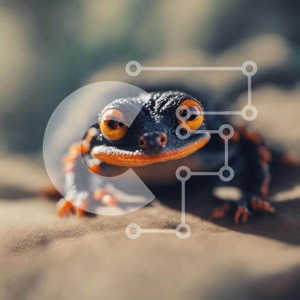 Intra Συλλεκτικό Ξύλινο Παζλ Plywood  4mm - Κοντινό πλάνο ενός μικρού βάτραχου με μεγάλα μάτια Σε Ξύλινο Κουτί - Διαστάσεις: 10x10 cm – 25 κομμάτια