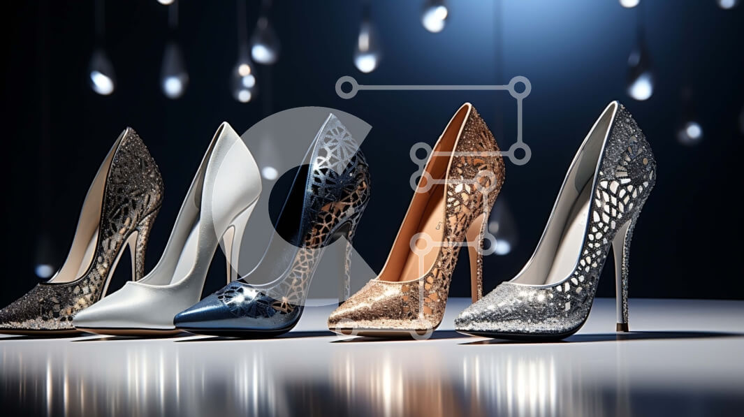 Intra Συλλεκτικό Ξύλινο Παζλ Plywood  4mm - Κομψά γυναικεία ψηλοτάκουνα παπούτσια με περίπλοκα σχέδια και μοτίβα Σε Ξύλινο Κουτί - Διαστάσεις Puzzle: 10x10 cm – 25 κομμάτια