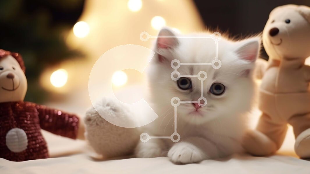 Intra Συλλεκτικό Ξύλινο Παζλ Plywood  4mm - Λευκό γατάκι με αρκουδάκια Σε Ξύλινο Κουτί - Διαστάσεις: 10x10 cm – 25 κομμάτια