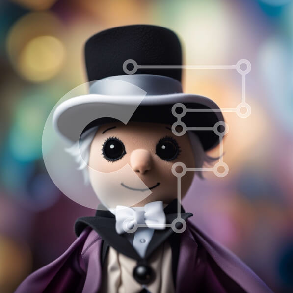 Σετ των 2 Intra Συλλεκτικό Ξύλινο Παζλ Plywood  4mm - Κομψή κούκλα με καπέλο και σμόκιν Σε Ξύλινο Κουτί - Διαστάσεις: 10x10 cm – 25 κομμάτια