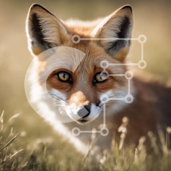 Intra Συλλεκτικό Ξύλινο Παζλ Plywood  4mm - Κόκκινη αλεπού στο ψηλό γρασίδι Σε Ξύλινο Κουτί - Διαστάσεις: 10x10 cm – 25 κομμάτια