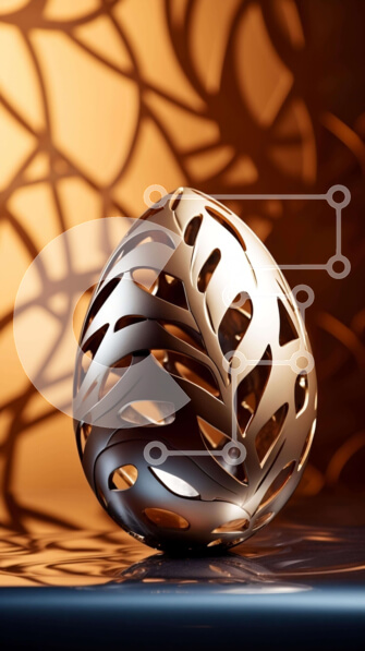 Intra Συλλεκτικό Ξύλινο Παζλ Plywood  4mm - Κυκλικό μεταλλικό αντικείμενο σε πορτοκαλί φόντο Σε Ξύλινο Κουτί - Διαστάσεις: 10x10 cm – 25 κομμάτια