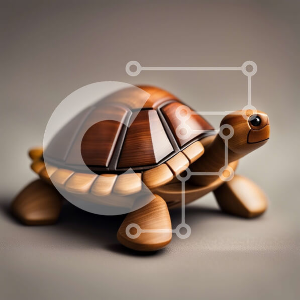 Intra Συλλεκτικό Ξύλινο Παζλ Plywood  4mm - Περίτεχνα σκαλισμένο ξύλινο ειδώλιο χελώνας για διακόσμηση Σε Ξύλινο Κουτί - Διαστάσεις: 10x10 cm – 25 κομμάτια