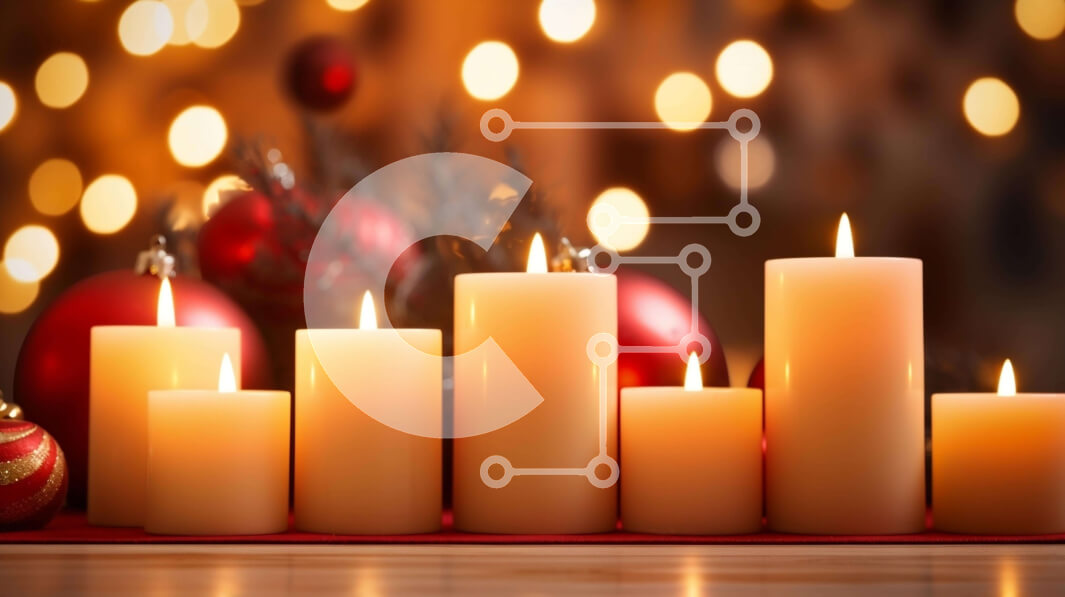 Intra Συλλεκτικό Ξύλινο Παζλ Plywood  4mm - Χριστουγεννιάτικα στολίδια με αναμμένα κεριά Σε Ξύλινο Κουτί - Διαστάσεις: 10x10 cm – 25 κομμάτια