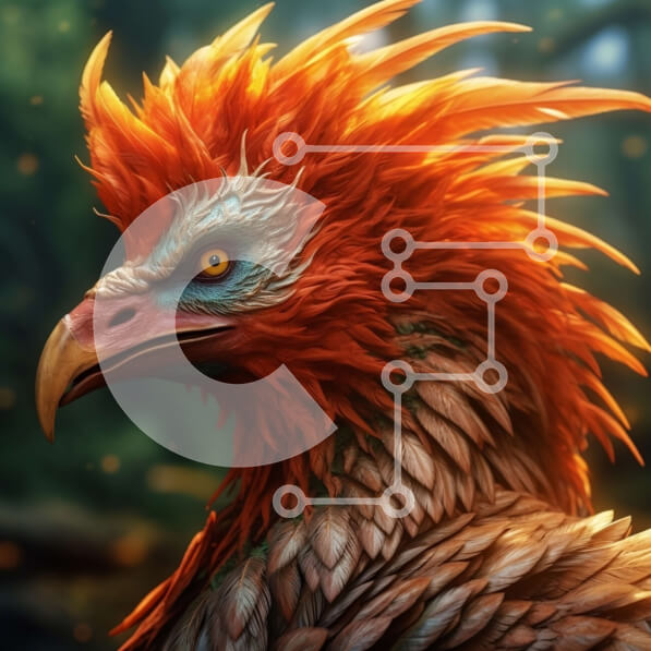 Intra Συλλεκτικό Ξύλινο Παζλ Plywood  4mm - Εκπληκτική εικόνα ενός πουλιού φλόγας σε ένα πυκνό δάσος Σε Ξύλινο Κουτί - Διαστάσεις: 10x10 cm – 25 κομμάτια