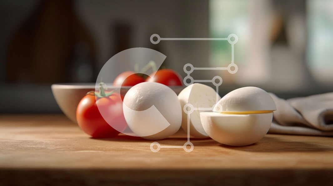 Σετ των 2 Intra Συλλεκτικό Ξύλινο Παζλ Plywood  4mm - Φρέσκο ​​και υγιεινό πρωινό με αυγά και ντομάτα σε ξύλινο τραπέζι Σε Ξύλινο Κουτί - Διαστάσεις: 10x10 cm – 25 κομμάτια