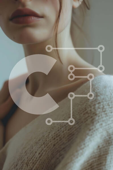 Intra Συλλεκτικό Ξύλινο Παζλ Plywood  4mm - Κομψή νεαρή γυναίκα ποζάρει με κλειστά μάτια Σε Ξύλινο Κουτί - Διαστάσεις Puzzle: 10x10 cm – 25 κομμάτια