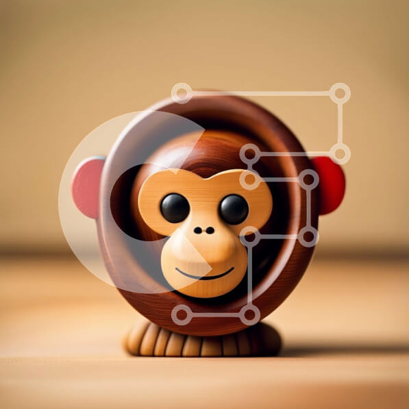 Intra Συλλεκτικό Ξύλινο Παζλ Plywood  4mm - Αξιολάτρευτο ξύλινο ειδώλιο μαϊμού με ρεαλιστική σκαλιστή γούνα Σε Ξύλινο Κουτί - Διαστάσεις: 10x10 cm – 25 κομμάτια