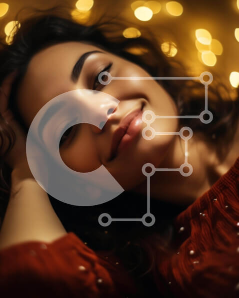 Intra Συλλεκτικό Ξύλινο Παζλ Plywood  4mm - Νεαρή γυναίκα που ποζάρει μπροστά από το φωτισμένο φόντο Σε Ξύλινο Κουτί - Διαστάσεις Puzzle: 10x10 cm – 25 κομμάτια