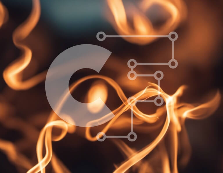 Intra Συλλεκτικό Ξύλινο Παζλ Plywood  4mm - Άποψη από κοντά της φωτιάς με φλόγες και καπνό Σε Ξύλινο Κουτί - Διαστάσεις Puzzle: 10x10 cm – 25 κομμάτια