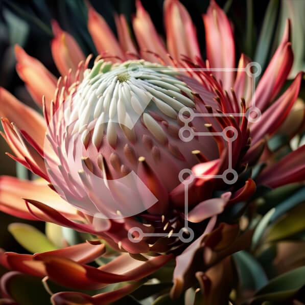 Intra Συλλεκτικό Ξύλινο Παζλ Plywood  4mm - Εκπληκτική κινηματογράφηση σε πρώτο πλάνο ενός ζωντανού κόκκινου και λευκού λουλουδιού Σε Ξύλινο Κουτί - Διαστάσεις: 10x10 cm – 25 κομμάτια