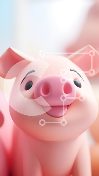 Intra Συλλεκτικό Ξύλινο Παζλ Plywood  4mm - Αξιολάτρευτα ροζ χοιρινά παιχνίδια που παίζουν σε ένα τραπέζι Σε Ξύλινο Κουτί - Διαστάσεις Puzzle: 10x10 cm – 25 κομμάτια