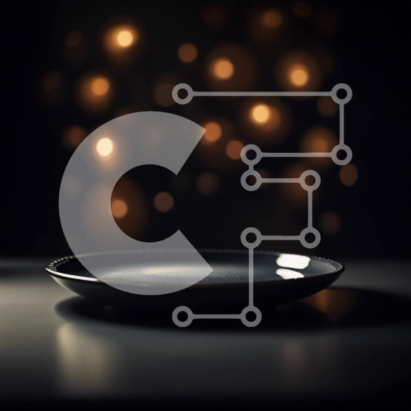 Intra Συλλεκτικό Ξύλινο Παζλ Plywood  4mm - Κομψό μαύρο πιάτο στο τραπέζι με όμορφα φώτα Bokeh φόντο Σε Ξύλινο Κουτί - Διαστάσεις: 10x10 cm – 25 κομμάτια