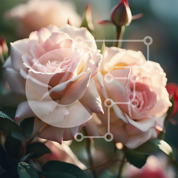 Intra Συλλεκτικό Ξύλινο Παζλ Plywood  4mm - Όμορφη κινηματογράφηση σε πρώτο πλάνο ροζ τριαντάφυλλων με πράσινα φύλλα Σε Ξύλινο Κουτί - Διαστάσεις: 10x10 cm – 25 κομμάτια