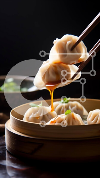 Intra Συλλεκτικό Ξύλινο Παζλ Plywood  4mm - Παραδοσιακά κινέζικα ζυμαρικά με ξυλάκια και σάλτσα Σε Ξύλινο Κουτί - Διαστάσεις: 10x10 cm – 25 κομμάτια