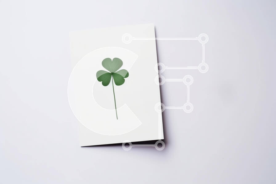 Intra Συλλεκτικό Ξύλινο Παζλ Plywood  4mm - Λευκή κάρτα του Αγίου Πατρικίου με πράσινο φύλλο τριφυλλιού Σε Ξύλινο Κουτί - Διαστάσεις: 10x10 cm – 25 κομμάτια