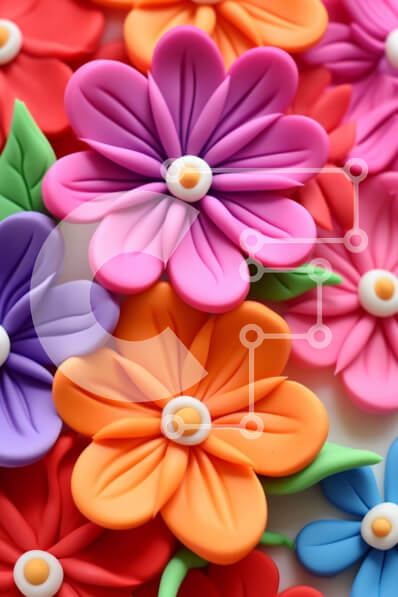 Σετ των 2 Intra Συλλεκτικό Ξύλινο Παζλ Plywood  4mm - Πολύχρωμα διακοσμητικά κέικ λουλουδιών Σε Ξύλινο Κουτί - Διαστάσεις: 10x10 cm – 25 κομμάτια