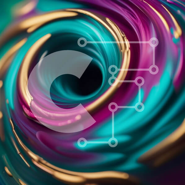 Intra Συλλεκτικό Ξύλινο Παζλ Plywood  4mm - Εκπληκτική εικόνα μιας περιστρεφόμενης δίνης πολύχρωμου υγρού Σε Ξύλινο Κουτί - Διαστάσεις Puzzle: 10x10 cm – 25 κομμάτια