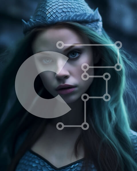 Intra Συλλεκτικό Ξύλινο Παζλ Plywood  4mm - Όμορφη Γοργόνα με πράσινα μαλλιά και κοστούμι Σε Ξύλινο Κουτί - Διαστάσεις Puzzle: 10x10 cm – 25 κομμάτια