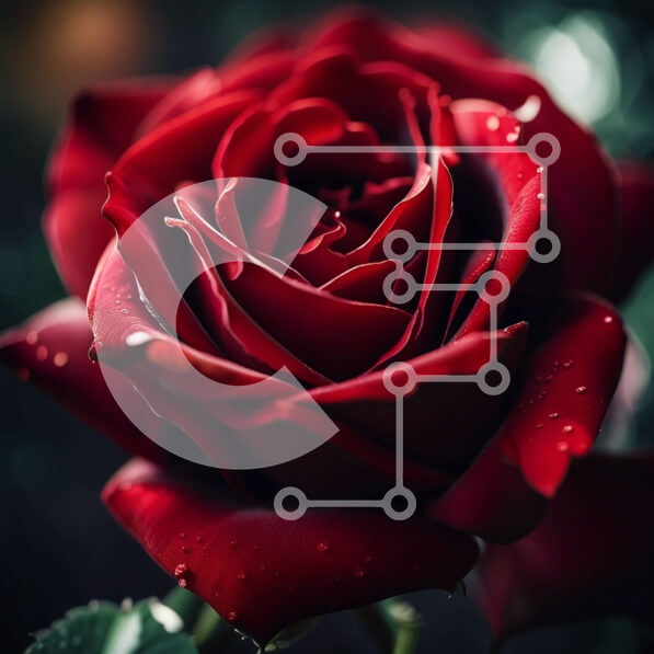 Intra Συλλεκτικό Ξύλινο Παζλ Plywood  4mm - Εκπληκτική εικόνα ενός κόκκινου τριαντάφυλλου με σταγονίδια νερού στα πέταλά του Σε Ξύλινο Κουτί - Διαστάσεις: 10x10 cm – 25 κομμάτια