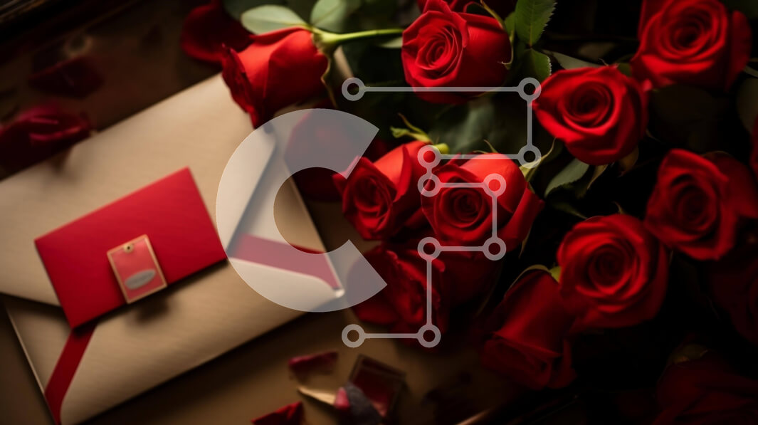 Intra Συλλεκτικό Ξύλινο Παζλ Plywood  4mm - Ρομαντική ευχετήρια κάρτα για την ημέρα του Αγίου Βαλεντίνου με κόκκινα τριαντάφυλλα Σε Ξύλινο Κουτί - Διαστάσεις Puzzle: 10x10 cm – 25 κομμάτια