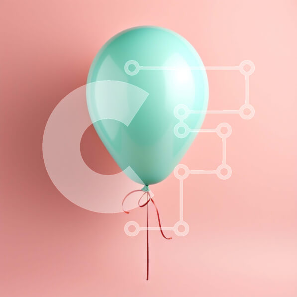 Intra Συλλεκτικό Ξύλινο Παζλ Plywood  4mm - Πράσινο μπαλόνι σε ροζ φόντο Σε Ξύλινο Κουτί - Διαστάσεις Puzzle: 10x10 cm – 25 κομμάτια