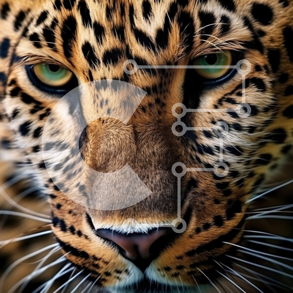 Intra Συλλεκτικό Ξύλινο Παζλ Plywood  4mm - Ένα εκπληκτικό κοντινό πλάνο της άγριας έκφρασης μιας λεοπάρδαλης Σε Ξύλινο Κουτί - Διαστάσεις: 10x10 cm – 25 κομμάτια