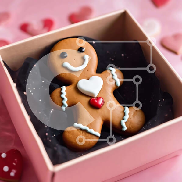 Intra Συλλεκτικό Ξύλινο Παζλ Plywood  4mm - Μπισκότο μελόψωμο σε σχήμα καρδιάς σε ανοιχτό κουτί Σε Ξύλινο Κουτί - Διαστάσεις: 10x10 cm – 25 κομμάτια