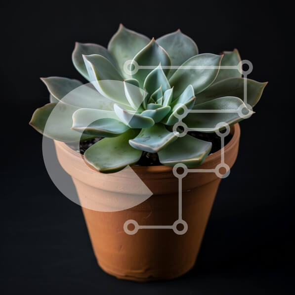 Intra Συλλεκτικό Ξύλινο Παζλ Plywood  4mm - Υγιές παχύφυτο σε μαύρο φόντο Σε Ξύλινο Κουτί - Διαστάσεις: 10x10 cm – 25 κομμάτια