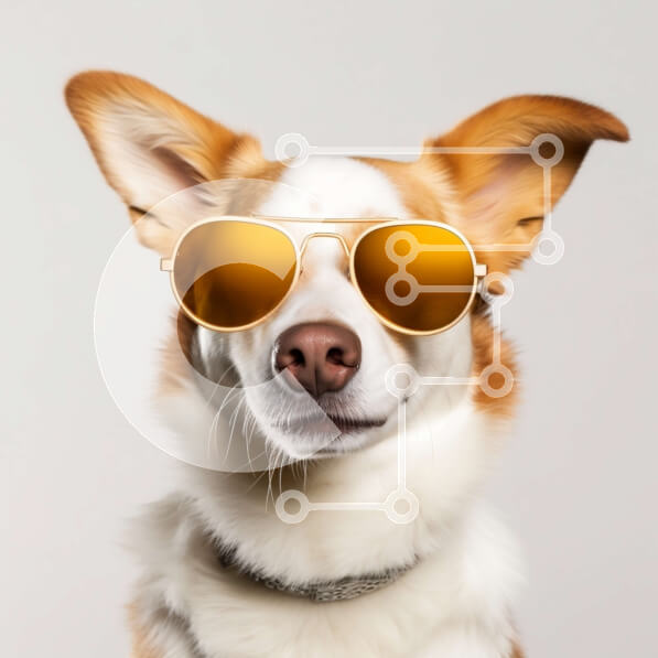 Intra Συλλεκτικό Ξύλινο Παζλ Plywood  4mm - Αξιολάτρευτη εικόνα ενός σκύλου που φοράει γυαλιά ηλίου Σε Ξύλινο Κουτί - Διαστάσεις: 10x10 cm – 25 κομμάτια