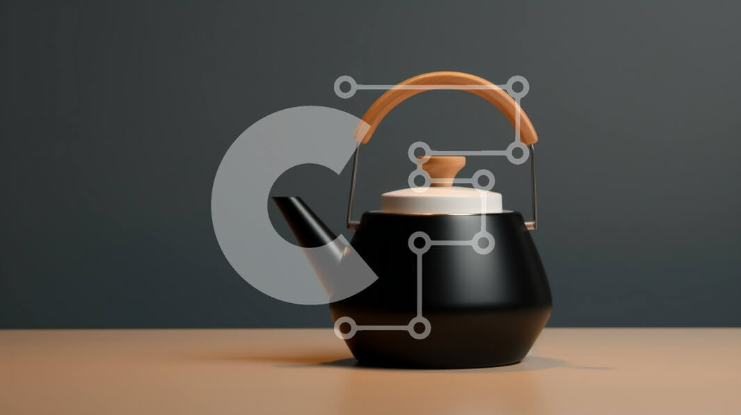 Intra Συλλεκτικό Ξύλινο Παζλ Plywood  4mm - Μαύρη τσαγιέρα με ξύλινη λαβή σε ξύλινο τραπέζι Σε Ξύλινο Κουτί - Διαστάσεις: 10x10 cm – 25 κομμάτια