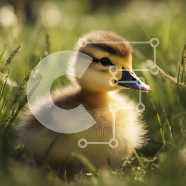 Intra Συλλεκτικό Ξύλινο Παζλ Plywood  4mm - Χαριτωμένο παπάκι σε ένα χωράφι με πράσινο γρασίδι Σε Ξύλινο Κουτί - Διαστάσεις: 10x10 cm – 25 κομμάτια