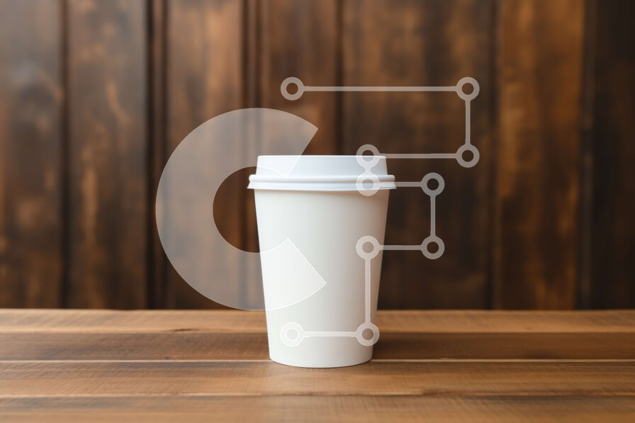 Σετ των 2 Intra Συλλεκτικό Ξύλινο Παζλ Plywood  4mm - Φλιτζάνι καφέ από Λευκή Βίβλο σε ξύλινο τραπέζι Σε Ξύλινο Κουτί - Διαστάσεις: 10x10 cm – 25 κομμάτια